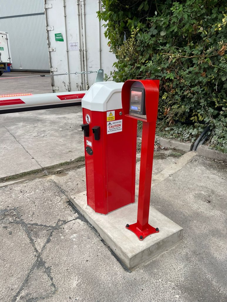 Automatic gate with access control at logistics property