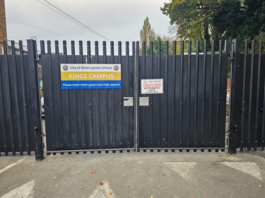 Automatic car barrier for Birmingham school, kings campus